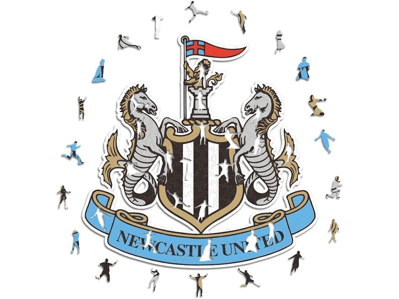 Iconic Puzzle Newcastle United FC – Logo Offiziell lizenziertes Holzpuzzle, Grösse M