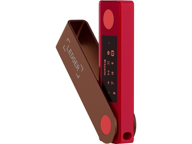 Ledger Nano X Ruby Red Crypto-Hardware-Wallet mit Bluetooth zum Kaufen, Verwalten und Vermehren digitaler Vermögenswerte