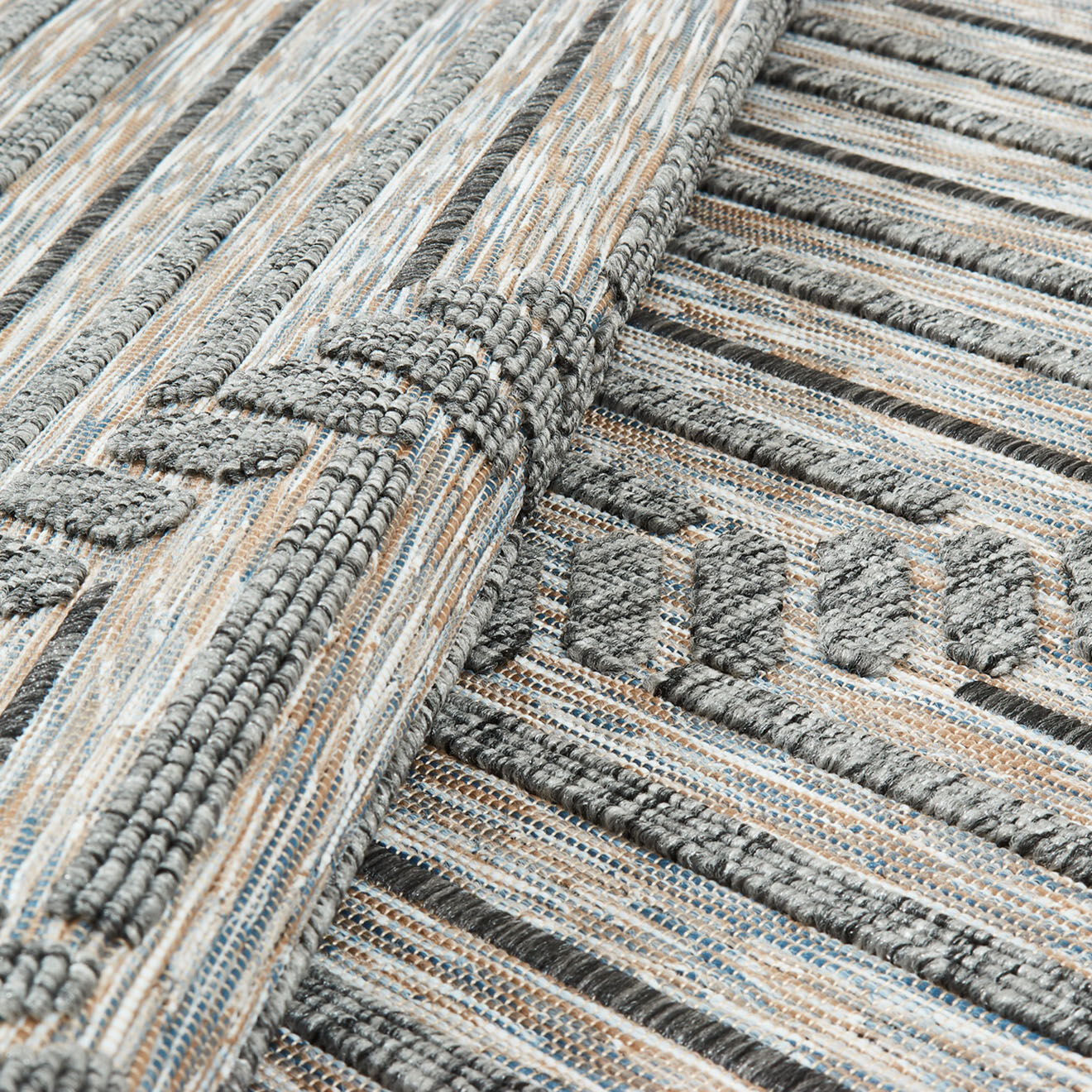 Nazar Rugs Tapis d'extérieur Acapulco 1672 gris  - 200x200 cm
