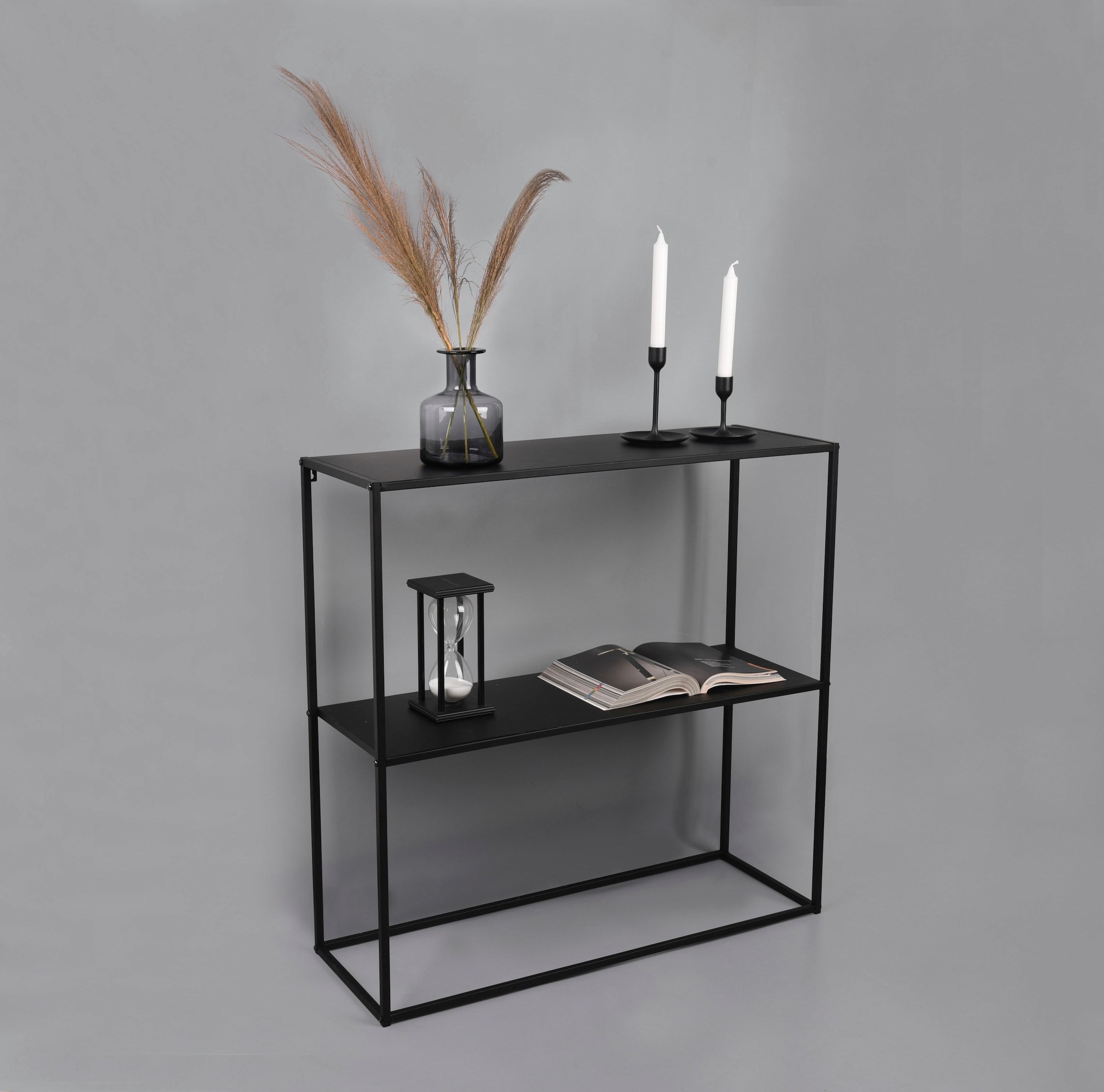 MIRRORS AND MORE Konsolentisch »ALEXIS« 6 Stk. tlg. schwarzes Metallgestell