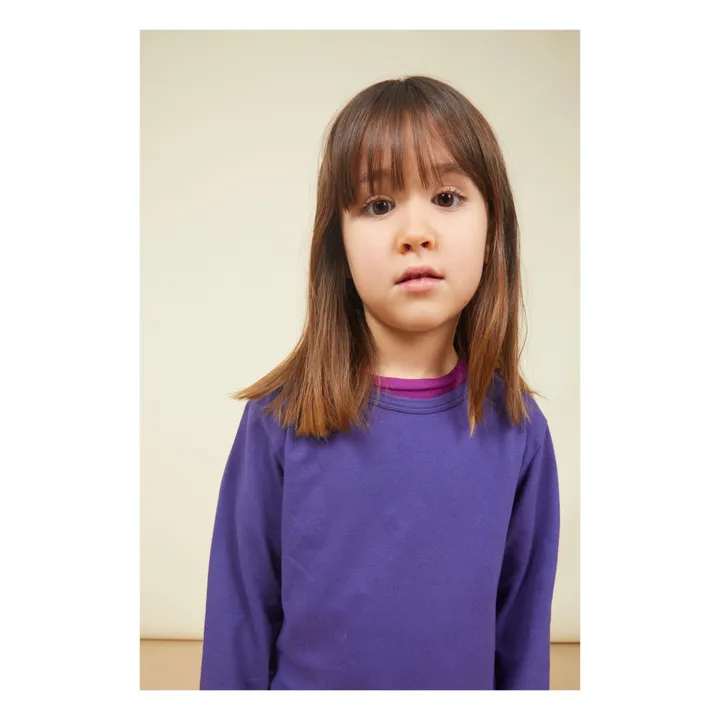 SMALLABLE BASICS T-Shirt Fille Manches Longues Coton Bio | Bleu indigo