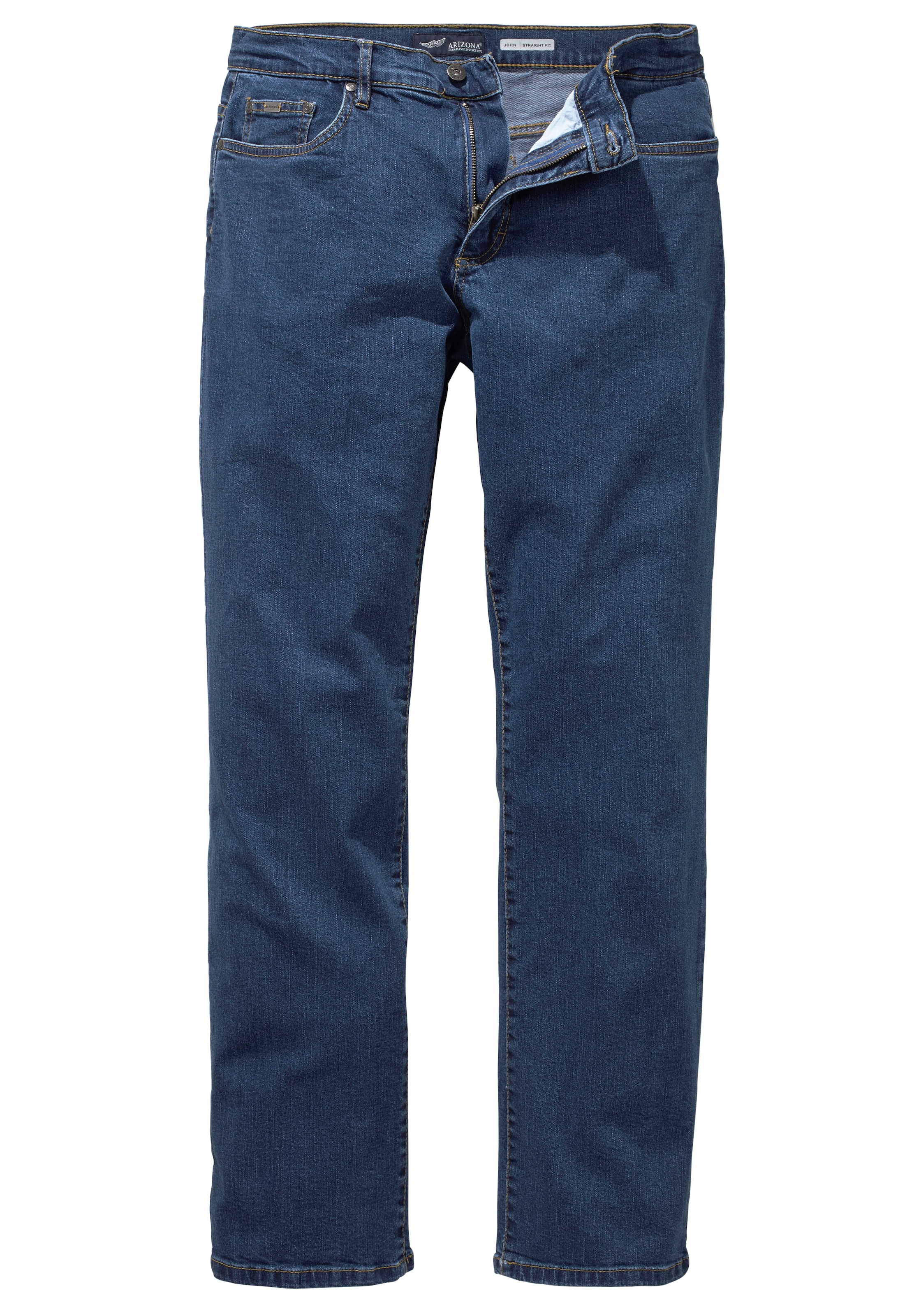 Arizona Stretch-Jeans »John« Packung, 2 Stk. tlg. gerade Beinform,  niedrige Leibhöhe,  mit Five-Pocket-Konfiguration