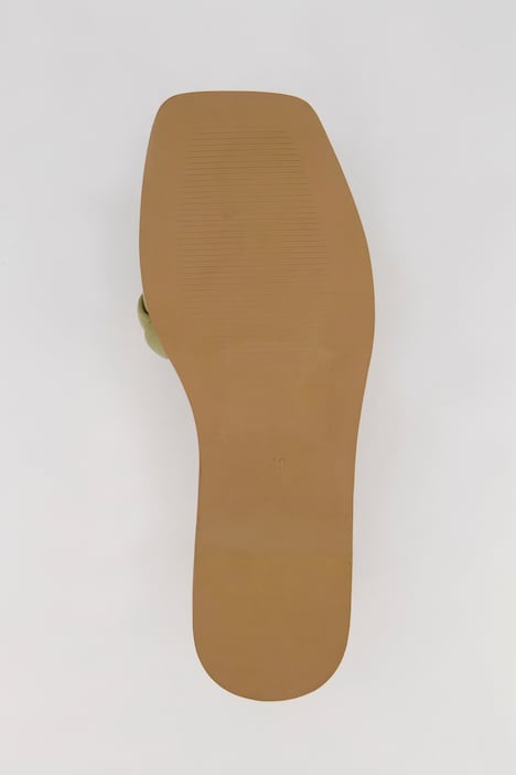 Leder-Pantolette, Lamm-Nappaleder, Flecht-Riemen