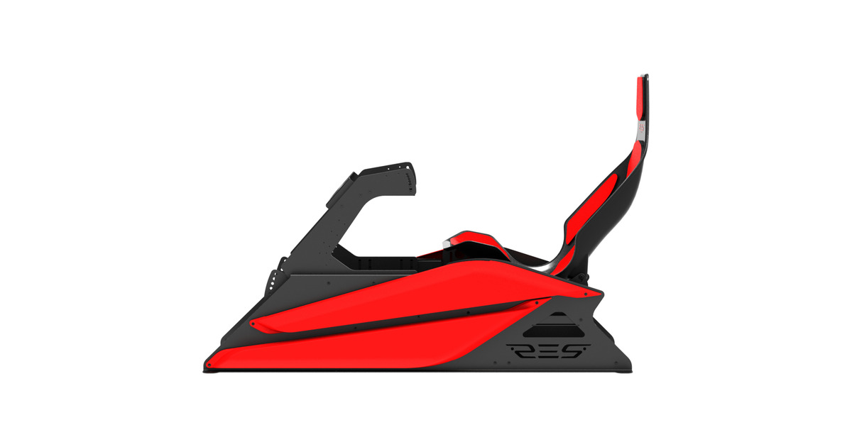 Res-TechGT Cockpit + Carbon Seat racing simulator  (Zwart/rood)