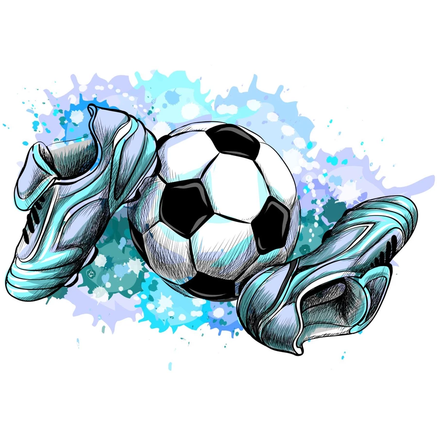 Nikima Wandtattoo 187 Fussballschuhe und Ball in 4 vers. Größen bunt