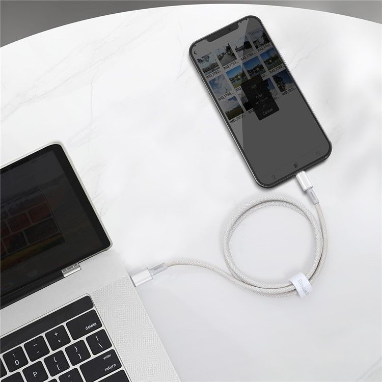 (2m) 20W USB C auf Lightning Nylon Ladekabel Power Delivery Datenkabel - Weiss