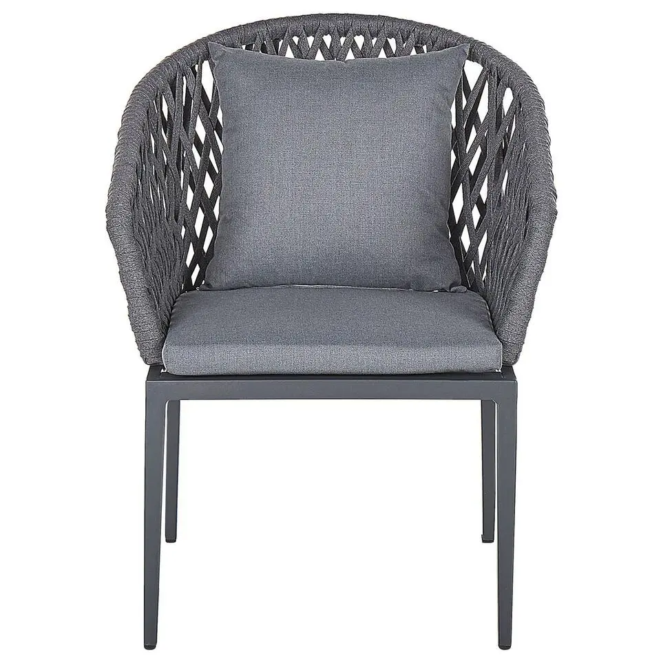 LIPARI - Tuinstoel set van 2 - Grijs - Aluminium