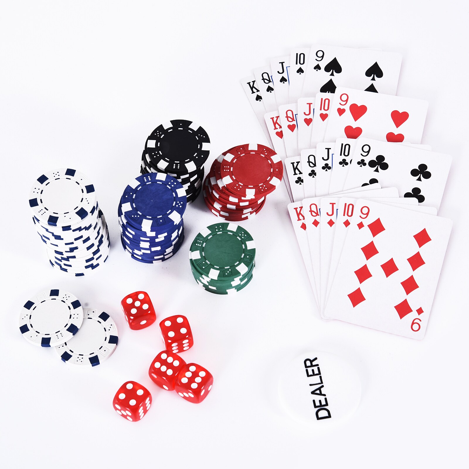 HOMCOM Pokerkoffer mit 300 Chips silber 38 x 20,5 x 6,5 cm (LxBxH)