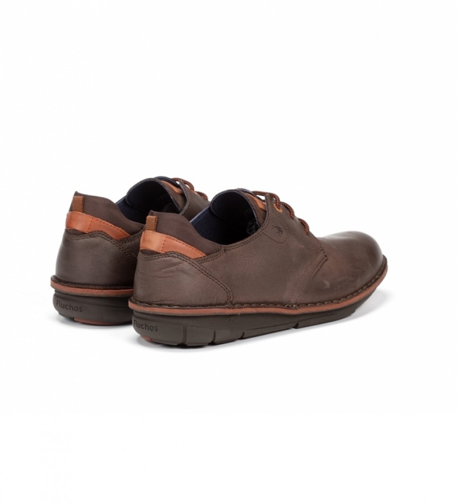 Sapatos Fluchos Alfa F0700 em couro marrom