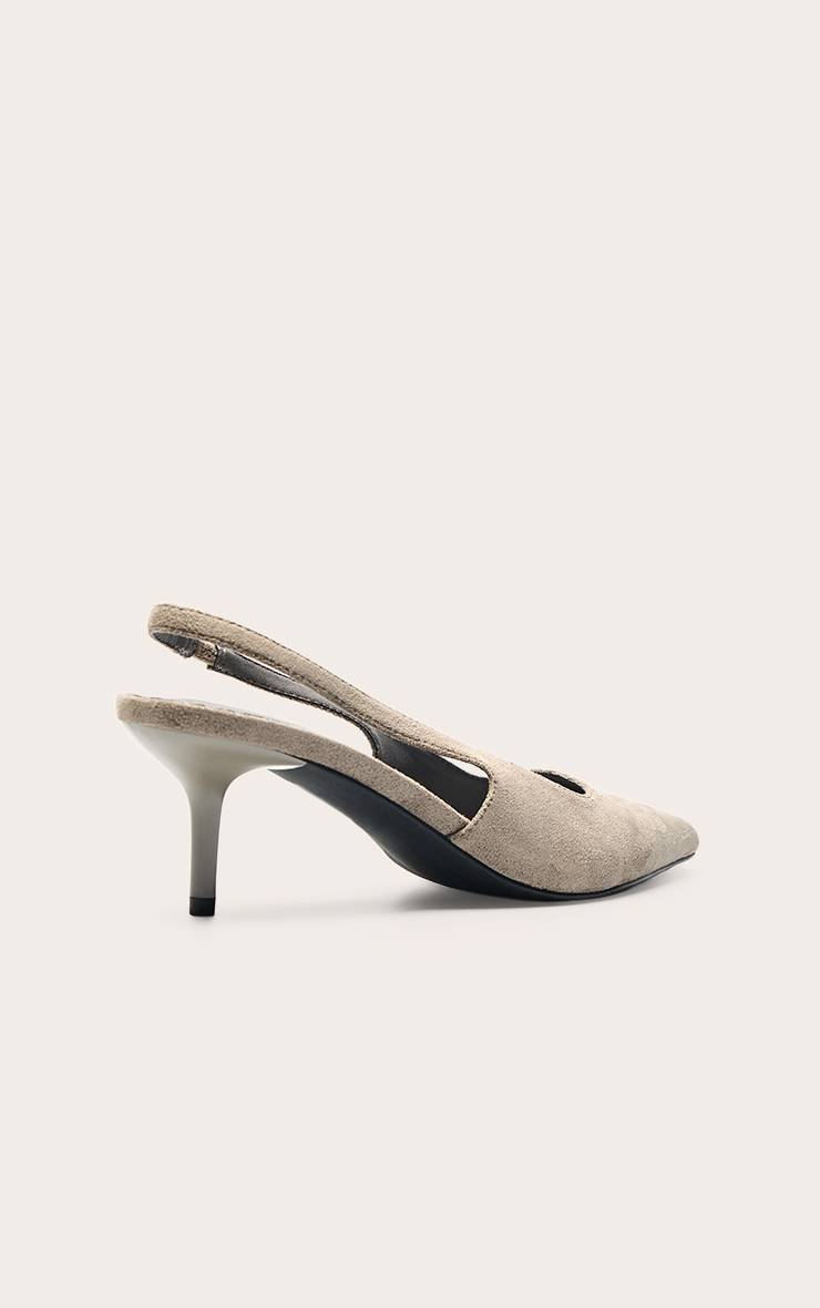 Champignon Escarpin Slingback À Bout Pointu En Satin