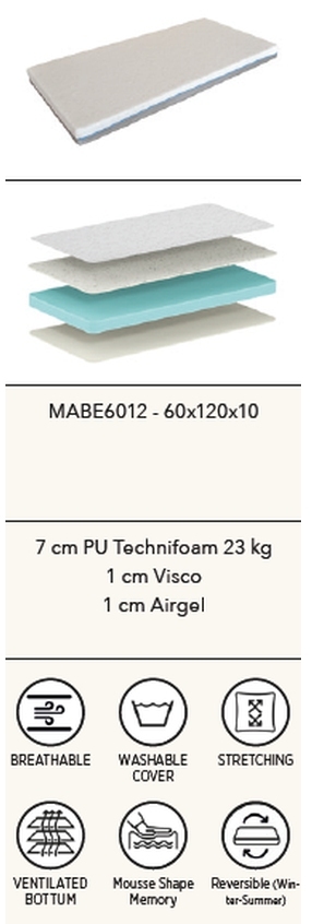Taschenfederkern-Rollmatratze JUNIOR EXCELLENCE - beige-grau - H2 - 60x120 cm