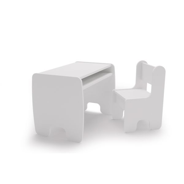 Kobi Conjunto de Mesa e Cadeira Set White
