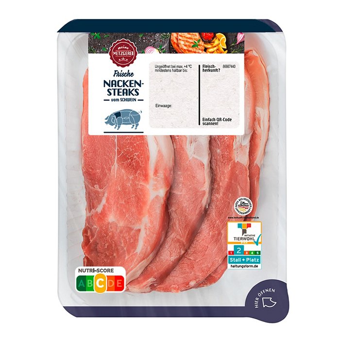 MEINE METZGEREI Schwein Nackensteak Natur 500 g