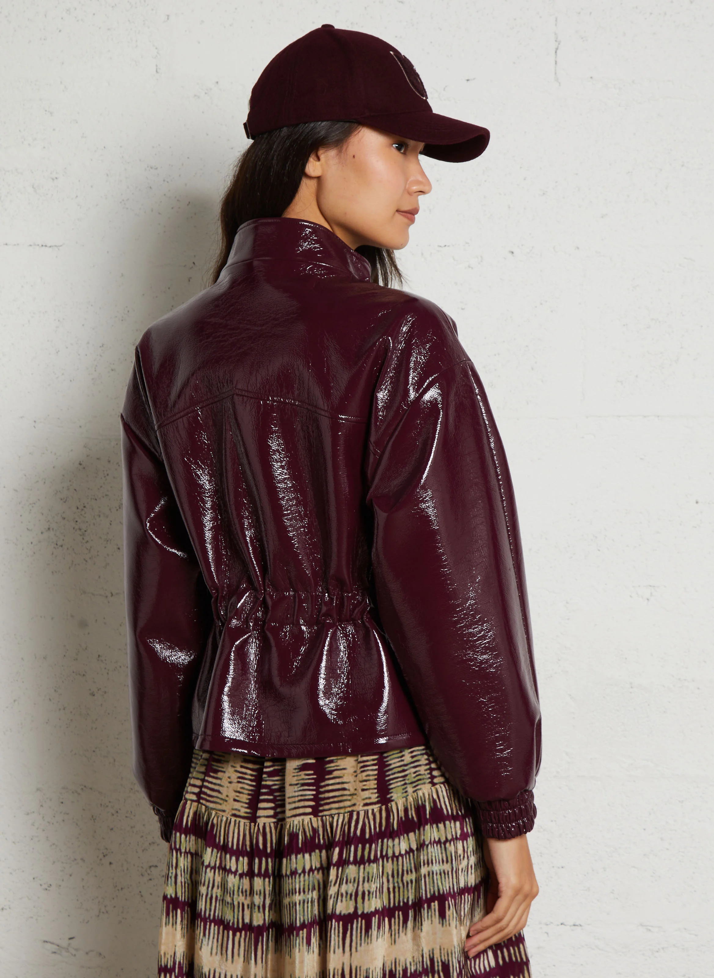 MALOU - Veste courte effet cuir | Rouge