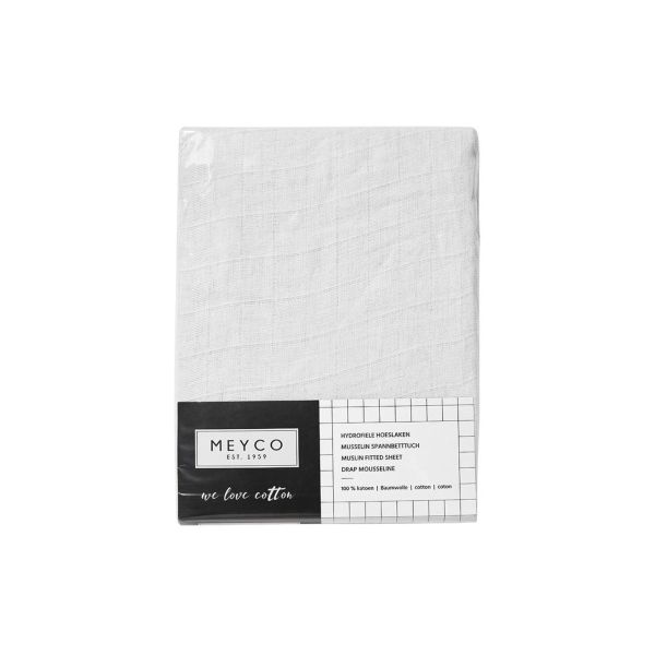 Meyco Ledikanthoeslaken Hydrofiel White 60 x 120 cm