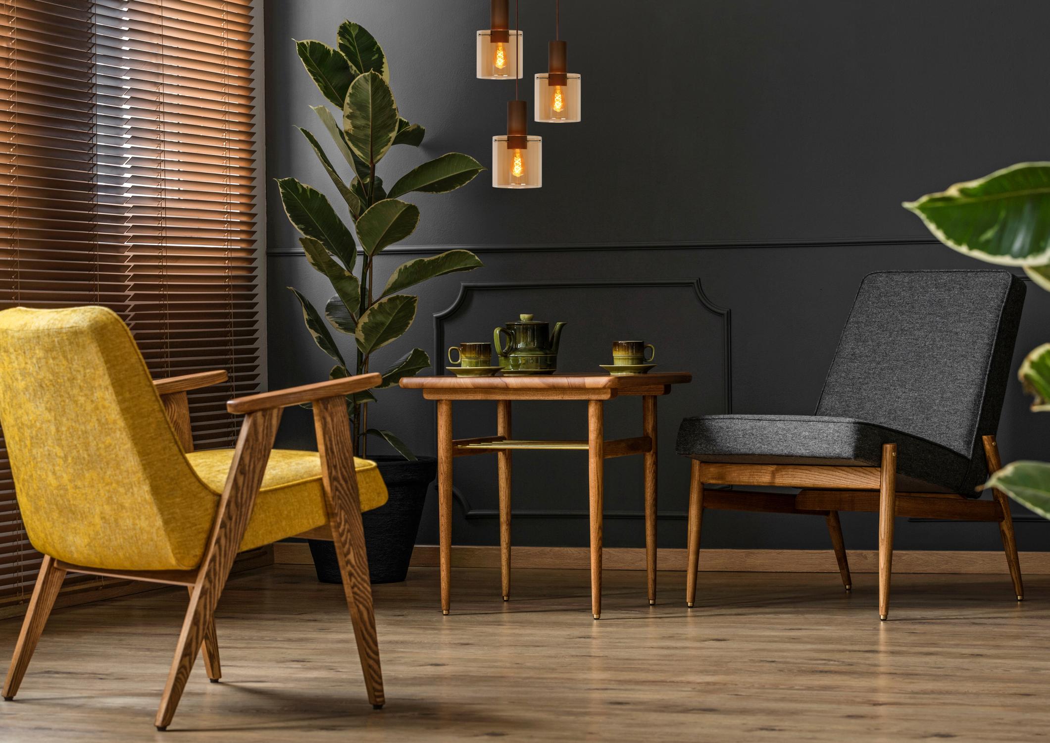 Toledo 3 cluster hanglamp rond amber