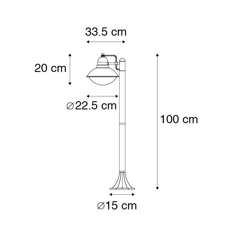 Moderne buitenpaal, zwart, 100 cm, IP44 - Marcel