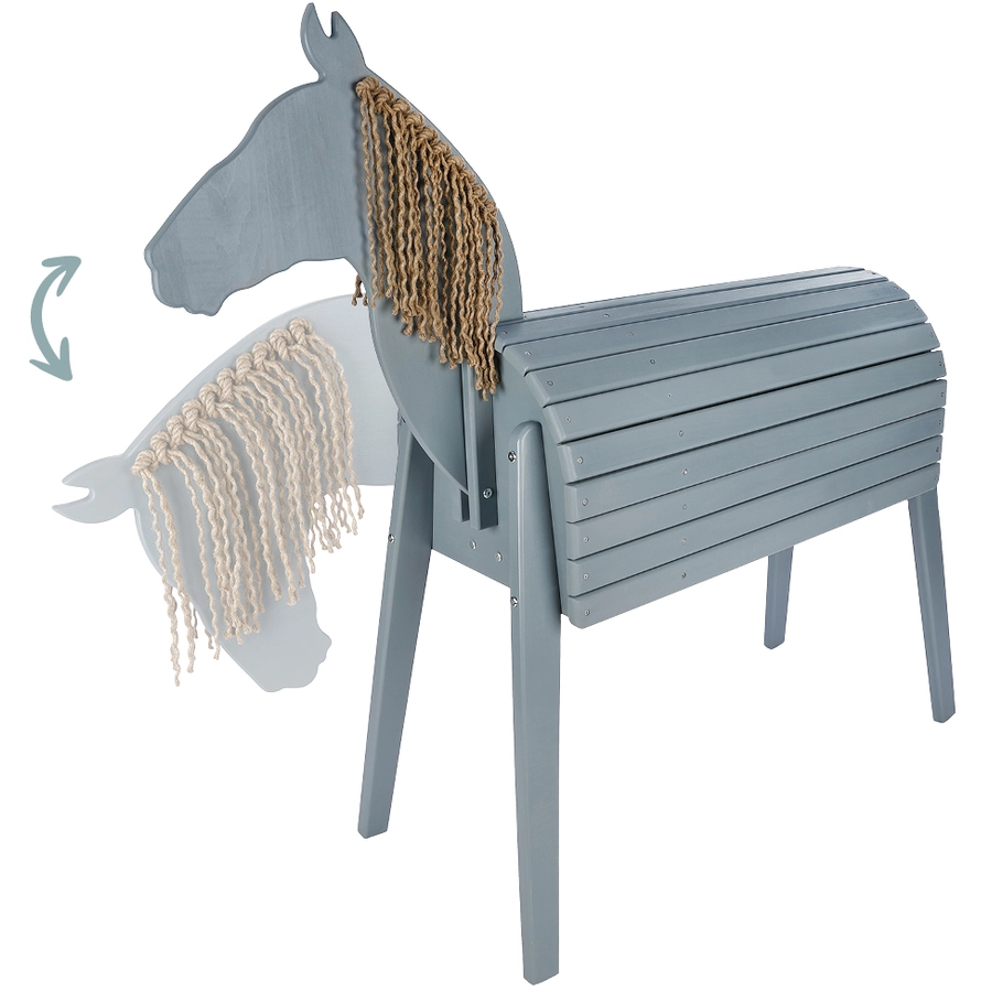 kindsgard Outdoor Holzpferd hoppgalopp grau
