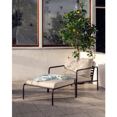 Loungehocker Avon, Schwarz / Grau