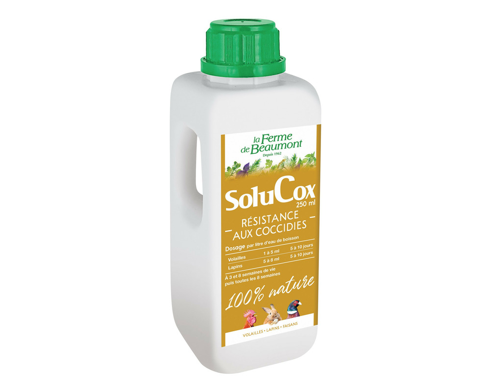 Solucox 250 ml • anticoccidien naturel liquide pour poules et canards • soin naturel contre la coccidiose