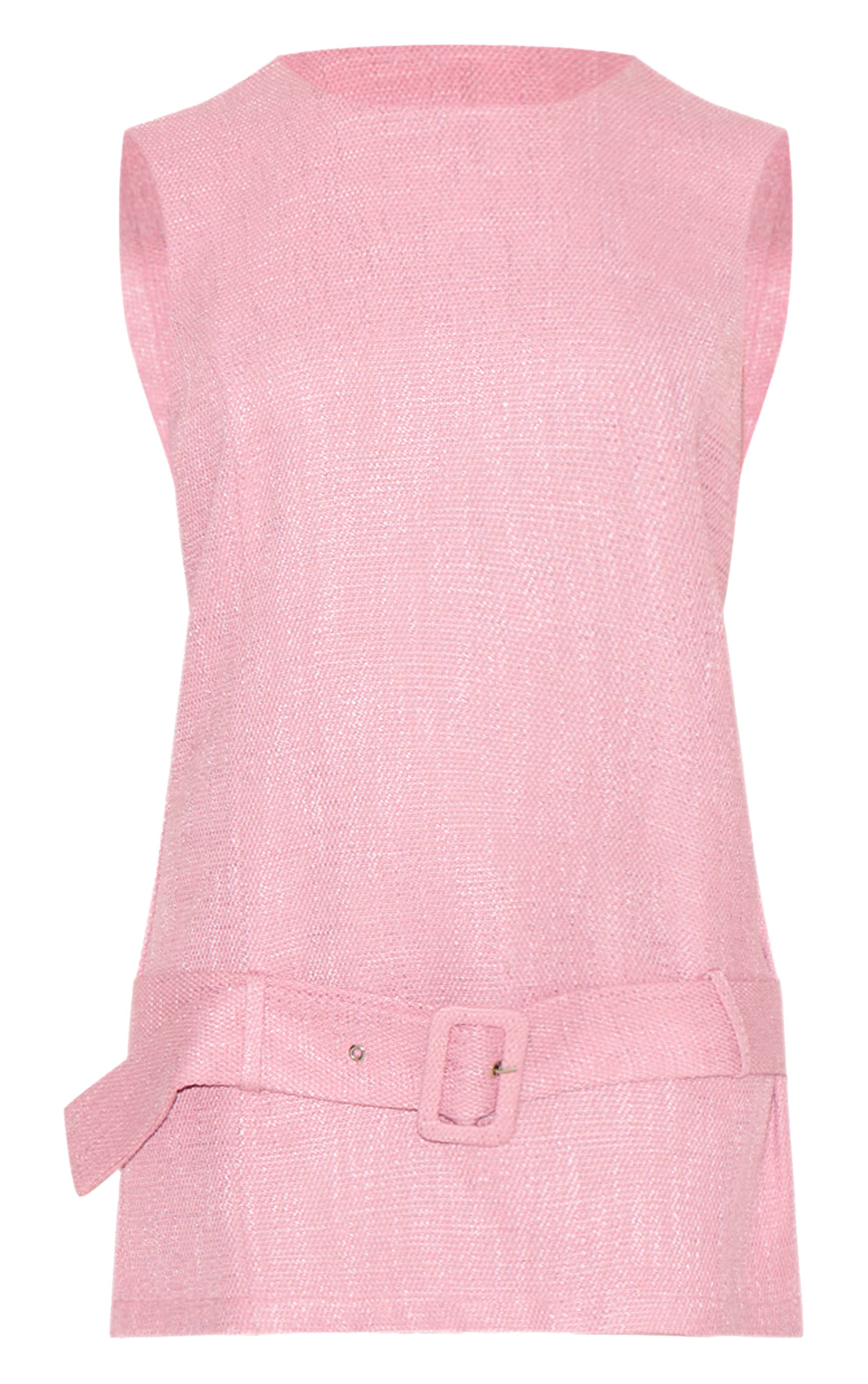 Pale Rose Robe Droite Ceinturée En Tweed Petite Taille