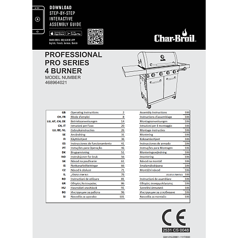 Char-Broil Professional Pro 4 gasgrill - stål