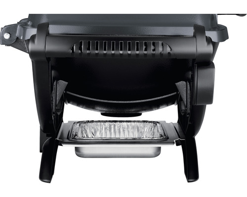 Weber Q 1400 staande elektrische grill, donkergrijs, 2,2 kW, grilloppervlak 43 x 32 cm, geëmailleerd gietijzeren grillrooster, deksel en behuizing van gegoten aluminium, inclusief onderstel, werkhoogte 85 cm