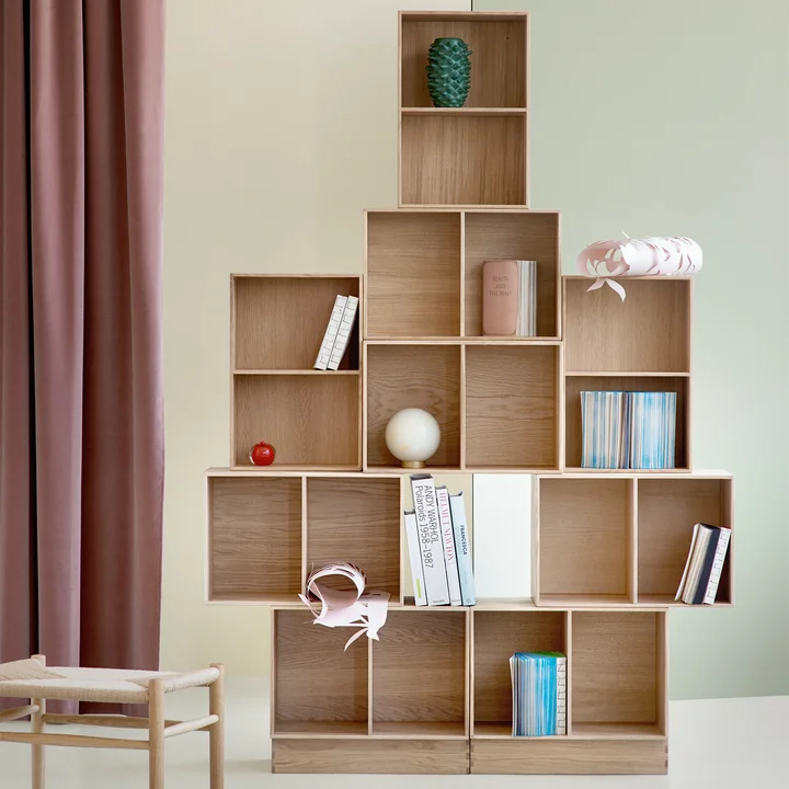 FDB Møbler - B98 Bücherregal, 36 x 54 x 28 cm, Eiche klar lackiert
