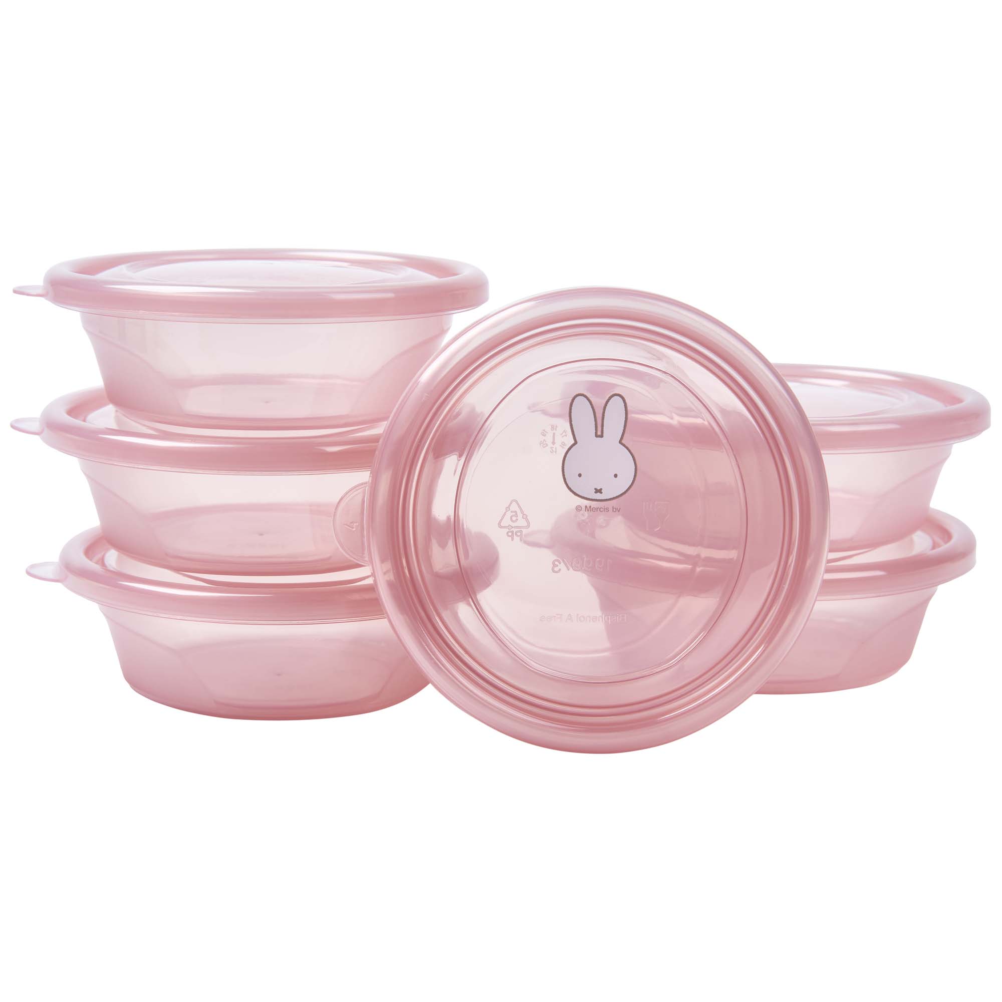 Koko Nijntje bewaarbakjes 210ml - 6 stuks roze