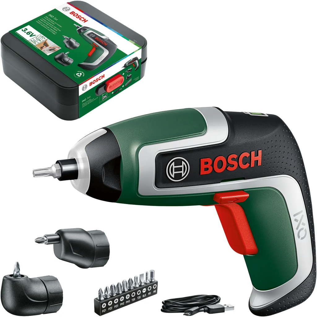 Bosch Home & Garden  IXO 7 Akkuschrauber, Set    Kabelloser, multifunktionaler Helfer für Heimwerker & Bastler
