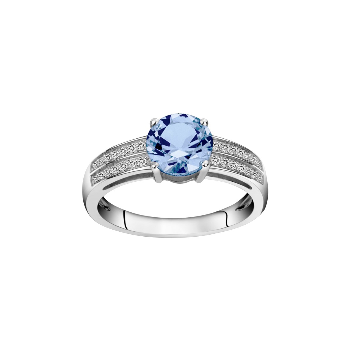 Bague en Argent avec spinelle bleu topaze