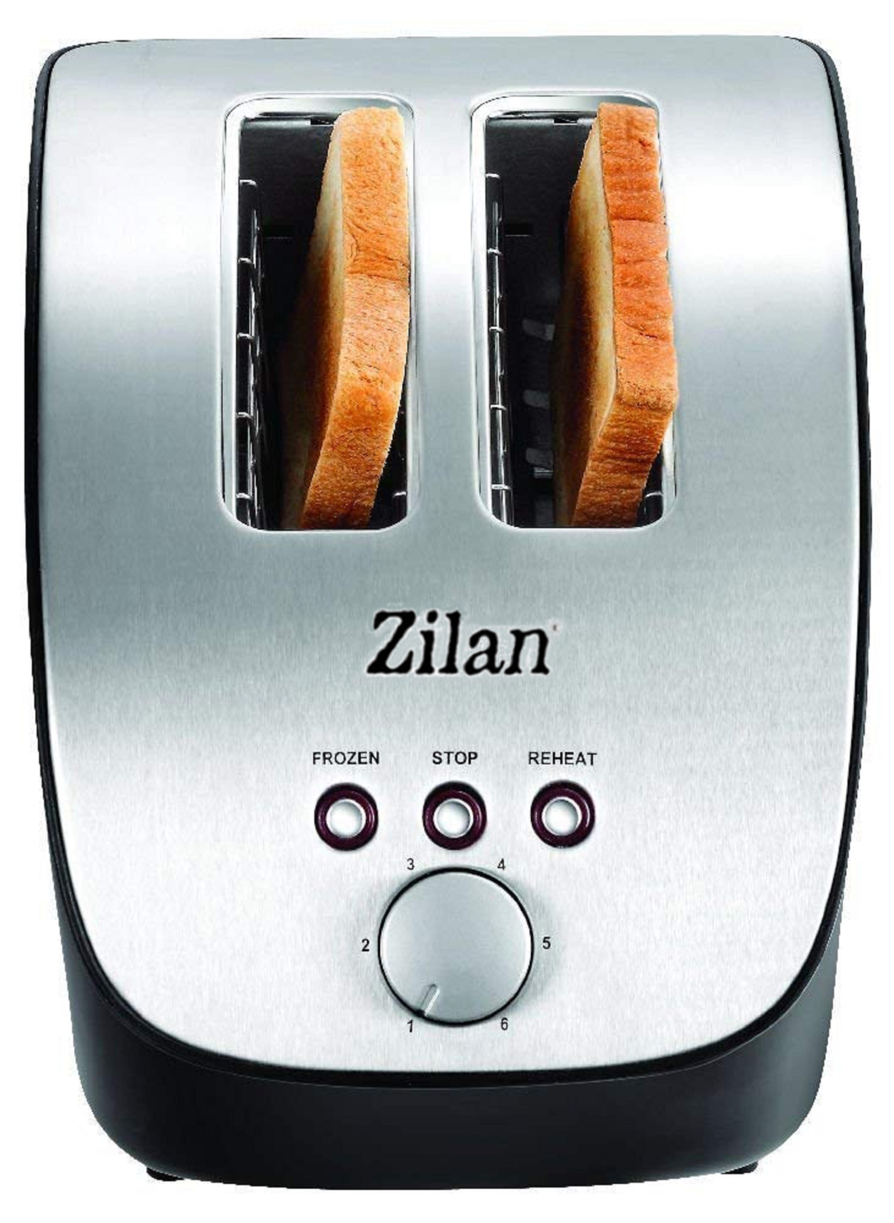 Zilan Schrägtoaster 2 Scheiben Toaster 1000W Edelstahl