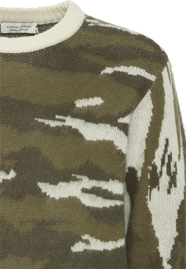 Casual Friday CFKLAES camo knit Deep depths