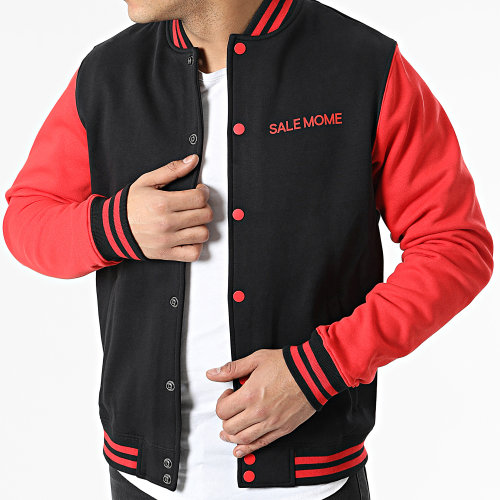 Veste Teddy Gorille Noir Rouge