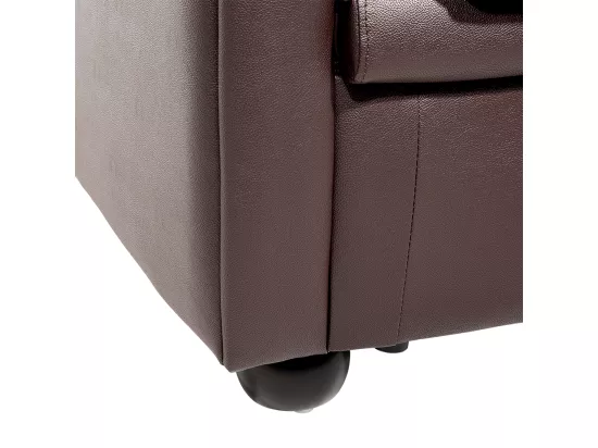 Canapé 3 places en cuir marron CHESTERFIELD