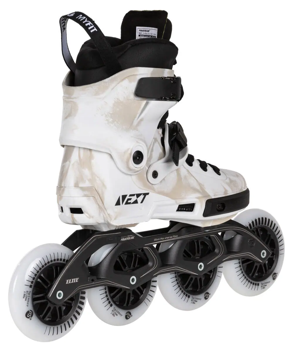 Powerslide Next Marble Hvid 110 Inliners - Rulleskøjter Freeskate