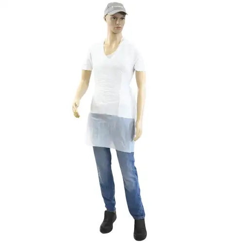 Tablier PE Paredes Blanc 15 µm gaufré 70x105 cm taille S
