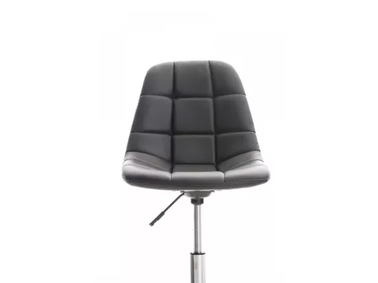Chaise de bureau - Similicuir & Métal chromé - Noir - Emil