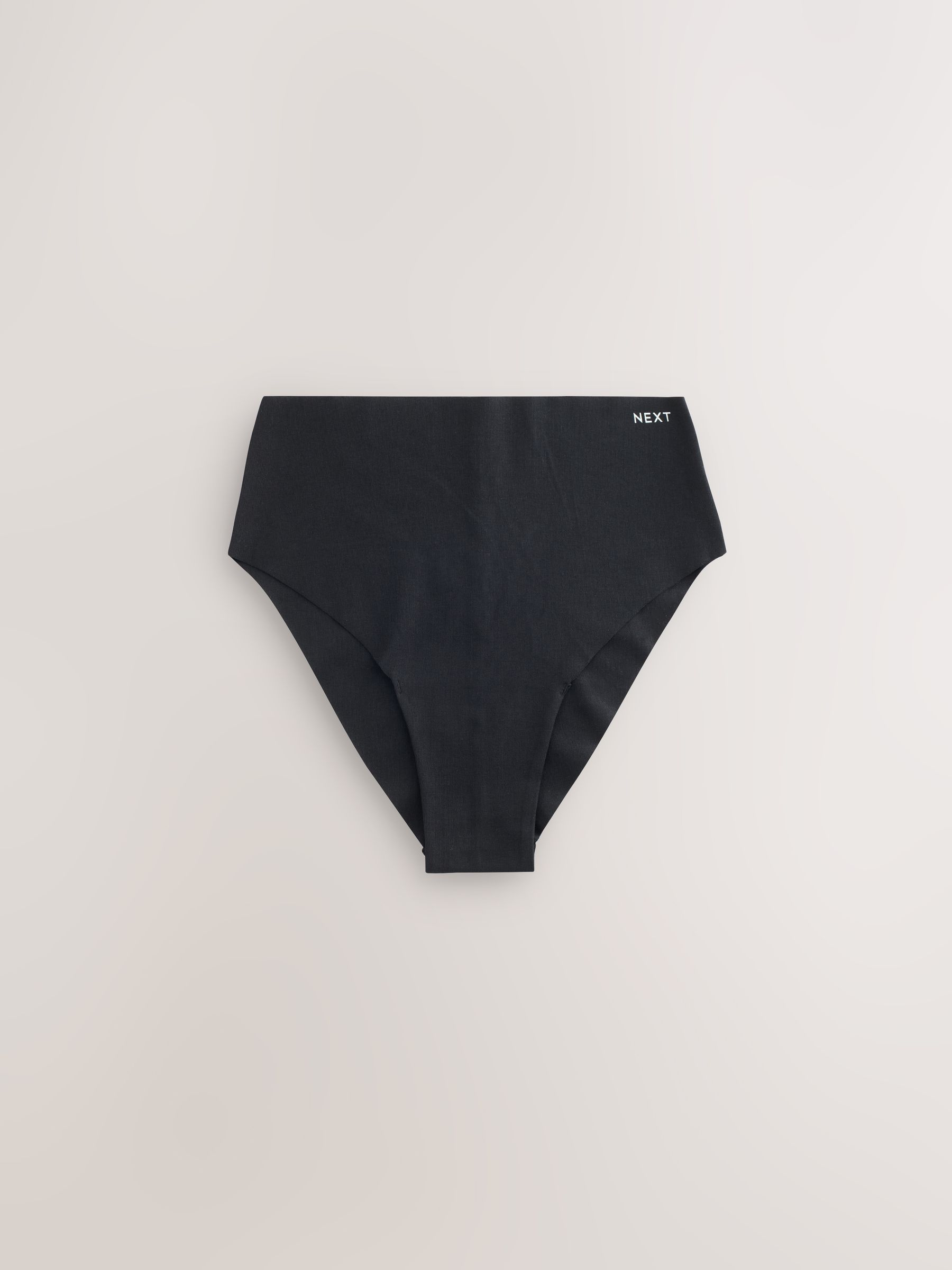 Zwart - Set van 3 slips van katoenmix zonder VPL