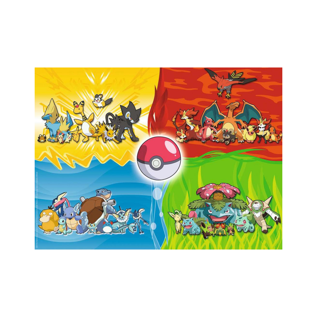 Puzzle Pokémon XXL - Les Différents Types de Pokémon - 150 Pièces