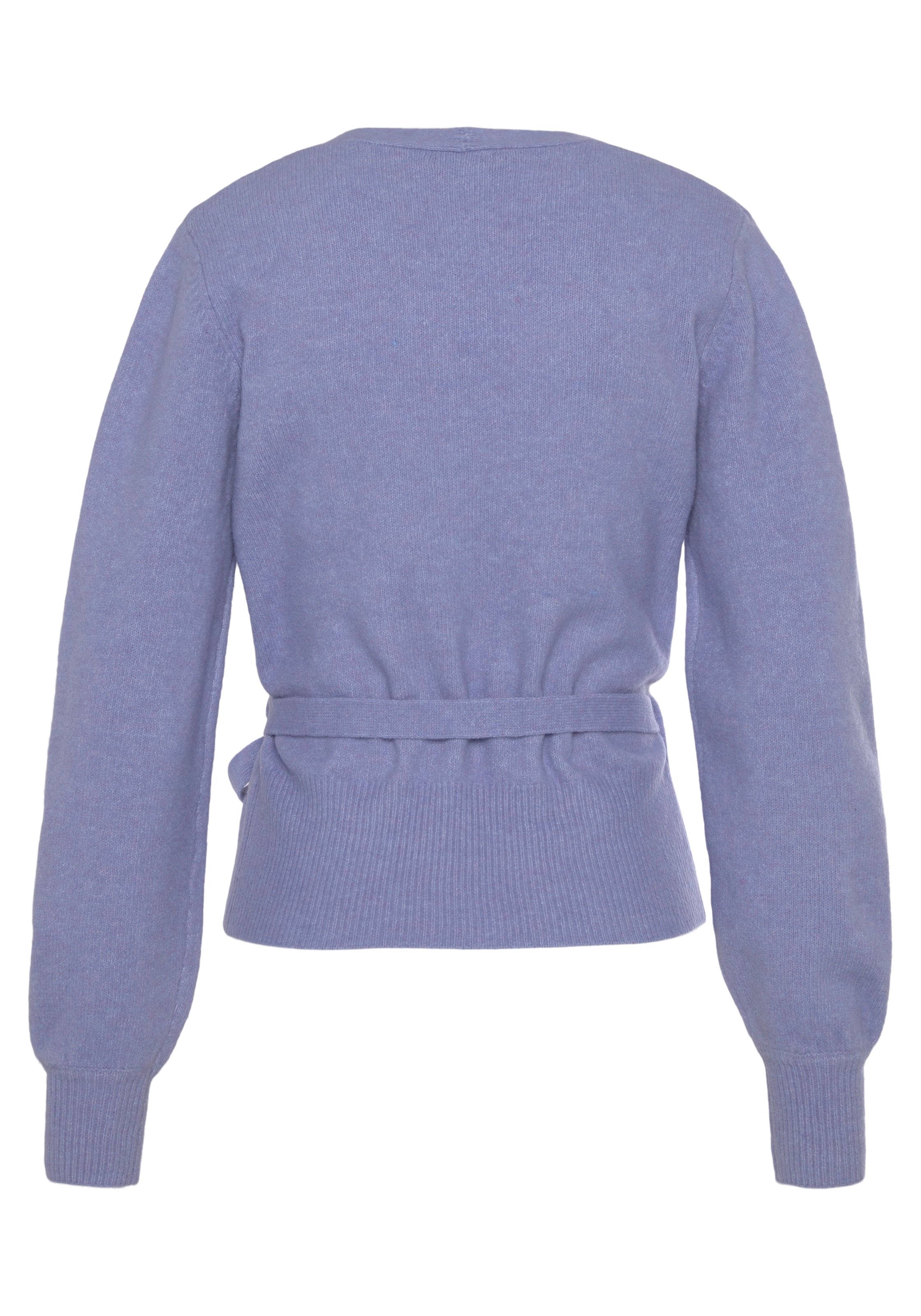 LASCANA Wickelstrickjacke , mit breitem Rippbündchen, Loungewear