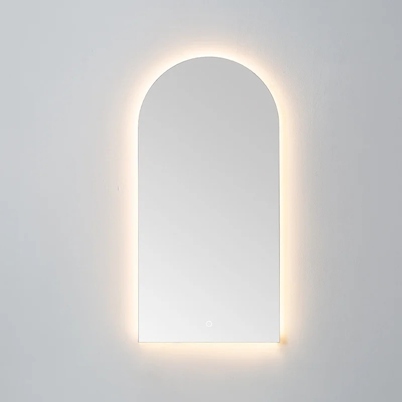Lambini Designs Lanta boogspiegel met spiegelverwarming en dimbare LED-verlichting 50x100cm