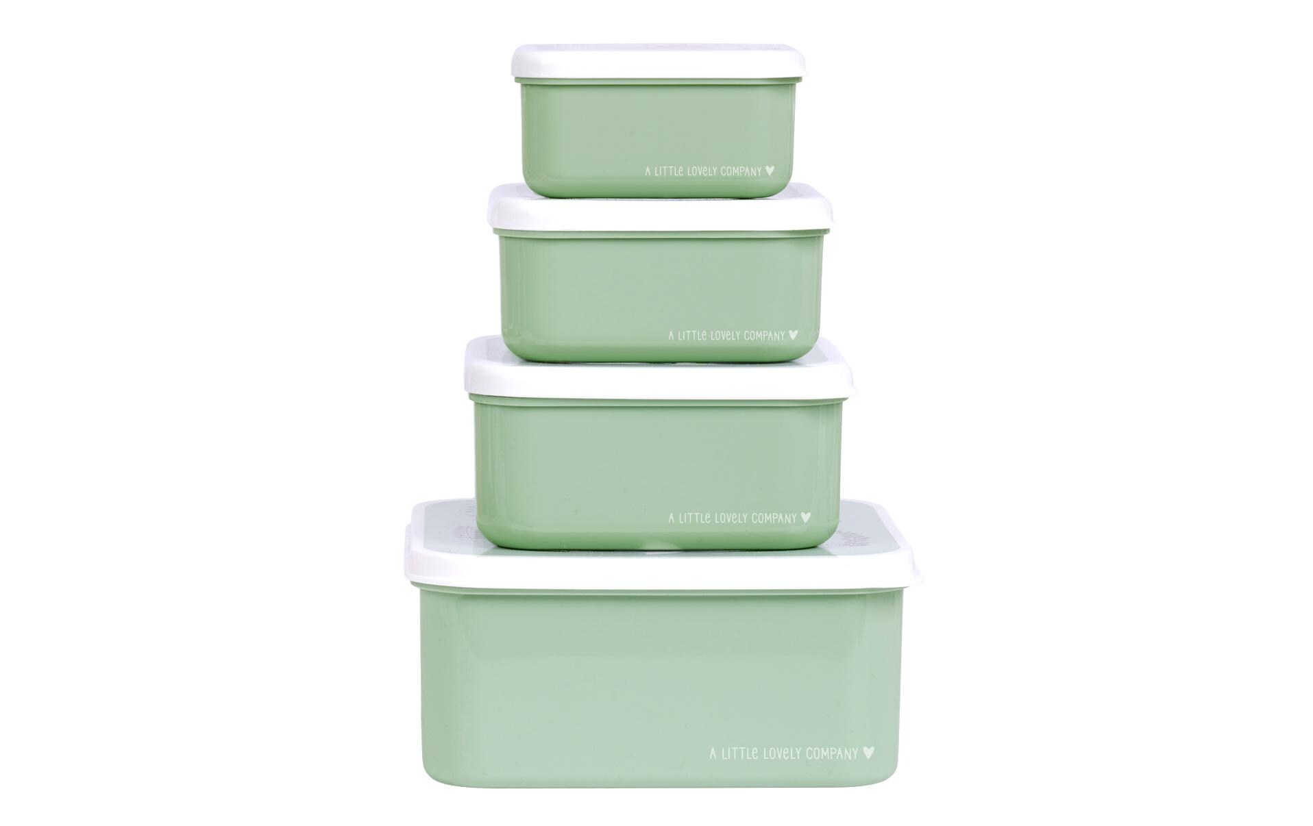 Lunchbox & Snack Box Set Forest Friends, HellgrünLunch- und Snackbox Set mit praktischem Spender
