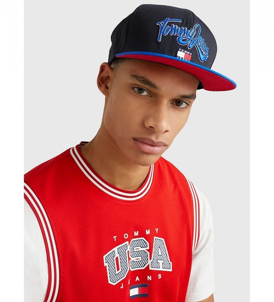 Boné de beisebol Tommy Jeans preto com patch exclusivo