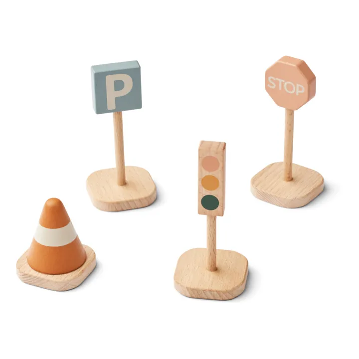 Liewood Panneaux de signalisation en bois - Set de 4 | Mustard multi mix