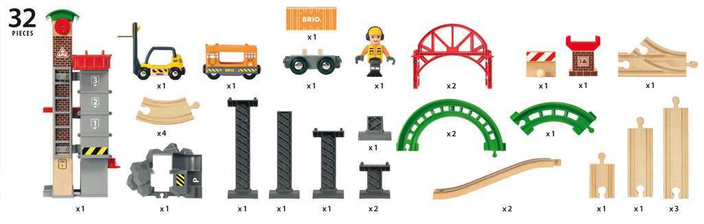 BRIO Spiel Großes Lagerhaus-Set mit Aufzug