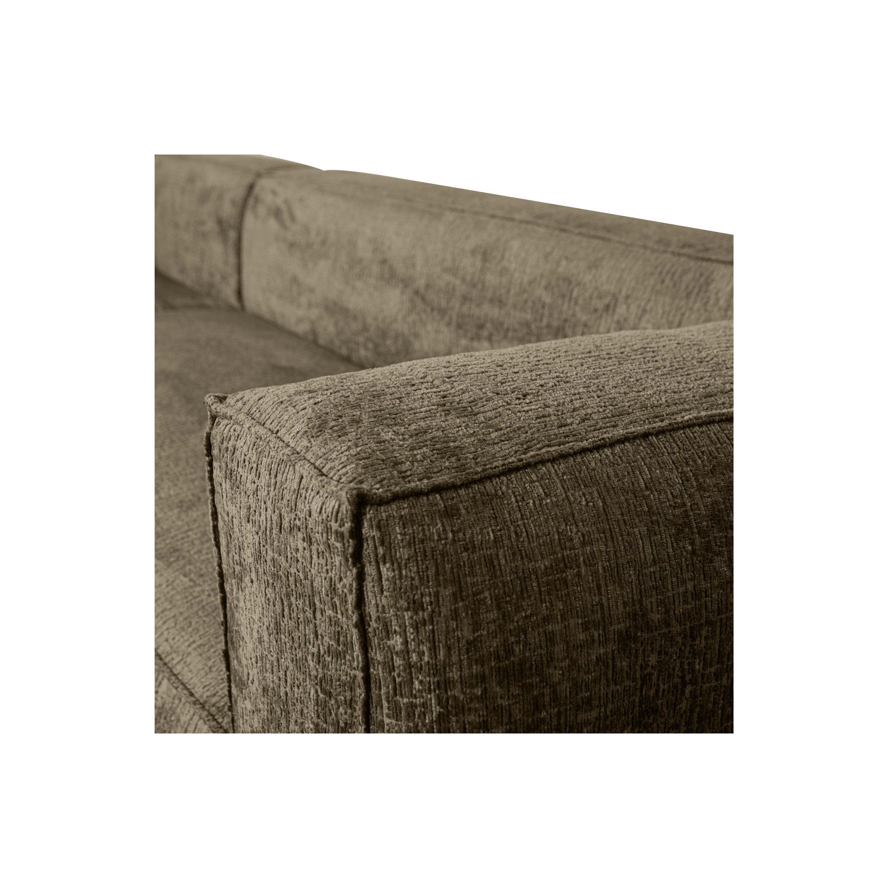 WOOOD Bean Hoekbank Links - Structure Velvet - Moss