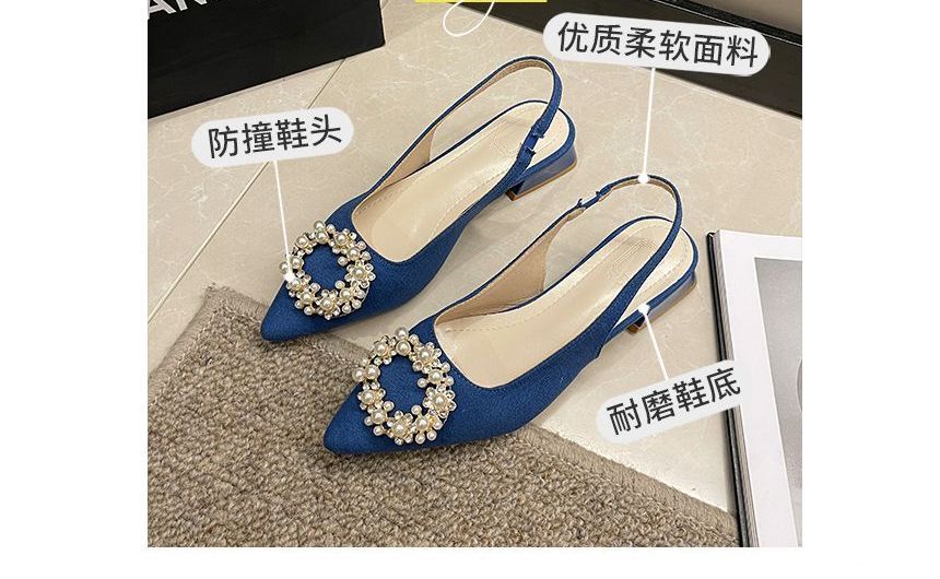Anjay - Lage hak puntige slingback pumps