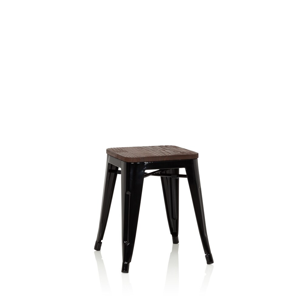 Bistrohocker VANTAGGIO W Stahl / Ulmenholz ohne Armlehnen hjh OFFICE