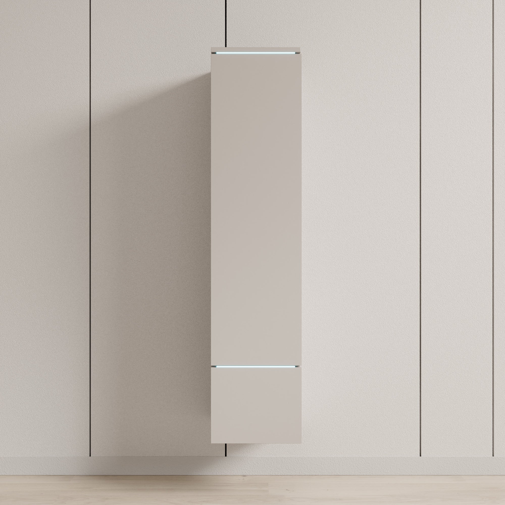 Verity - Vitrinekast met LED - Beige - 30x33x130 cm